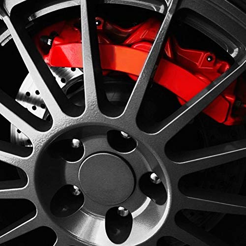 EVGATSAUTO Brake Caliper Covers, 2Pcs Aluminum Alloy Red Disc Brake Caliper Cover Car Universal Disc Brake Caliper Fake Covers Left amp Right Accessories Refit(M) - Image 4