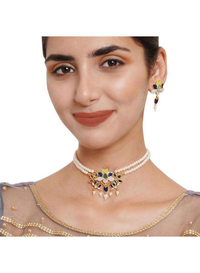 VOYLLA Festive Hues Adorned Plated Jewellery Set - Image 3
