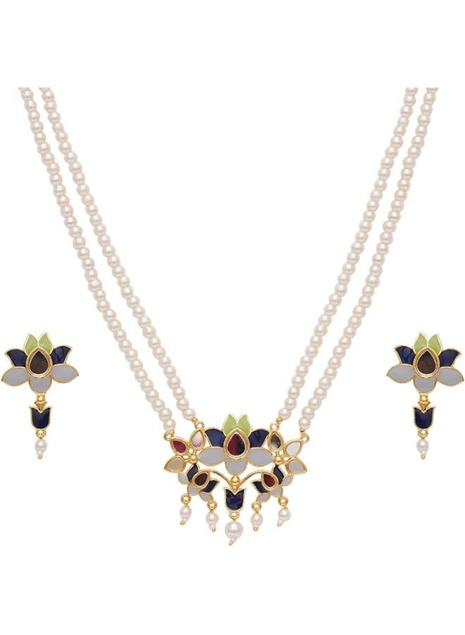 VOYLLA Festive Hues Adorned Plated Jewellery Set - Image 1