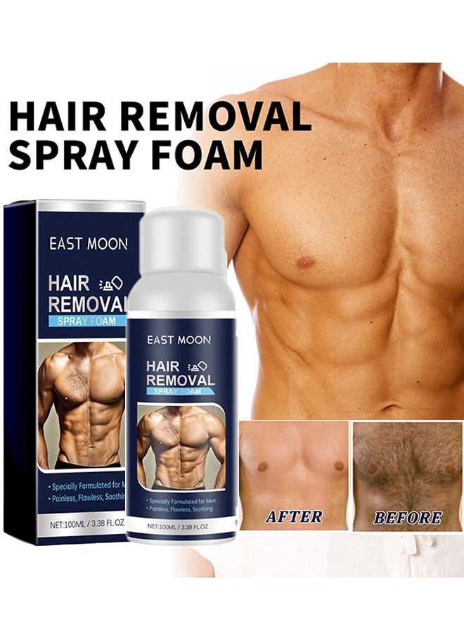 East Moon - Hair Removal Spray Foam - Specially Formulated For Men, Painless Hair Removal Spray Armpit Gentle Hair Remover Refreshing Quick Hair Removal Spray, Safe Hair Depilatory For Male Underarm, Chest, Back, Legs - Image 1