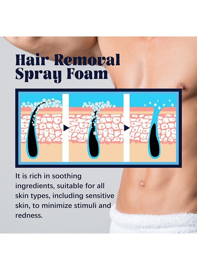 East Moon - Hair Removal Spray Foam - Specially Formulated For Men, Painless Hair Removal Spray Armpit Gentle Hair Remover Refreshing Quick Hair Removal Spray, Safe Hair Depilatory For Male Underarm, Chest, Back, Legs - Image 1