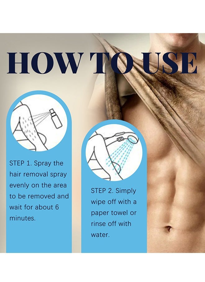 East Moon - Hair Removal Spray Foam - Specially Formulated For Men, Painless Hair Removal Spray Armpit Gentle Hair Remover Refreshing Quick Hair Removal Spray, Safe Hair Depilatory For Male Underarm, Chest, Back, Legs - Image 1