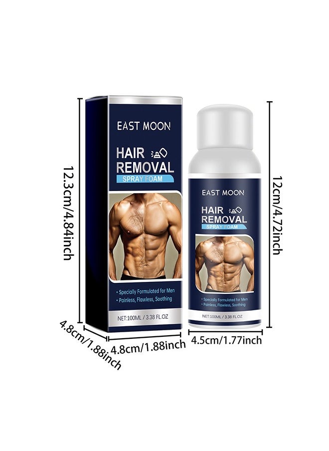 East Moon - Hair Removal Spray Foam - Specially Formulated For Men, Painless Hair Removal Spray Armpit Gentle Hair Remover Refreshing Quick Hair Removal Spray, Safe Hair Depilatory For Male Underarm, Chest, Back, Legs - Image 1