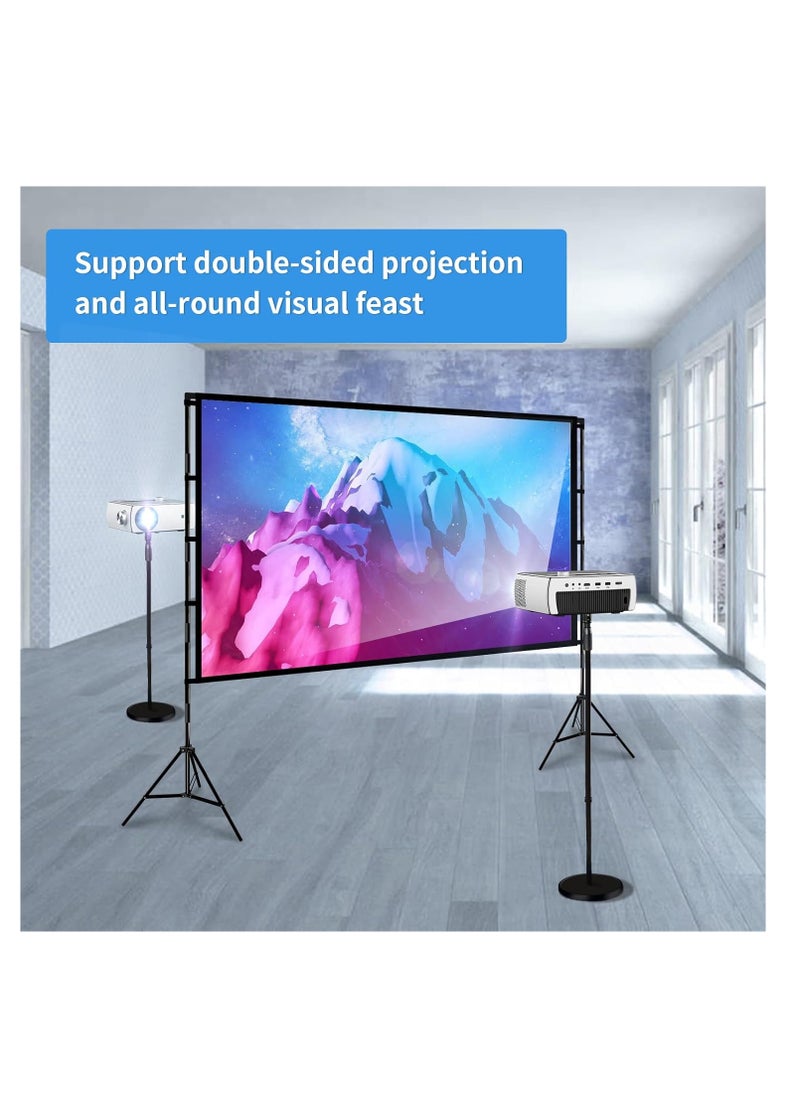 Generic Projector Screen and Stand, 84 inch Portable Projector Screen Indoor Outdoor Projector Screen 16:9 4K HD Wrinkle-Free Lightweight Movie Screen with Carry Bag for Backyard Movie Night  - Image 4