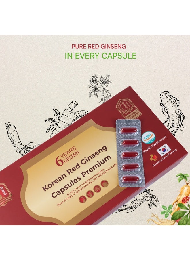 KAREZZ Korean Red Ginseng Capsule Premium 830mg x 120 Capsules, Product of Korea, Panax Ginseng Adaptogen Supplements, High in Ginsenoside - Energy Boost & Immune Support, Caffeine Free & Gluten Free - Image 3