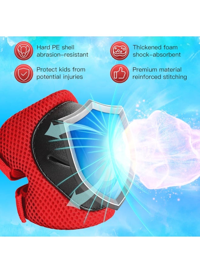 Kids Protective Gear Set, 3 in 1 Knee Pads Elbow Pads and Wrist Guards for Kids Ages 3-14, Toddler Safety Pads for Skating, Cycling, Bike, Rollerblading, and Scooter - Image 2