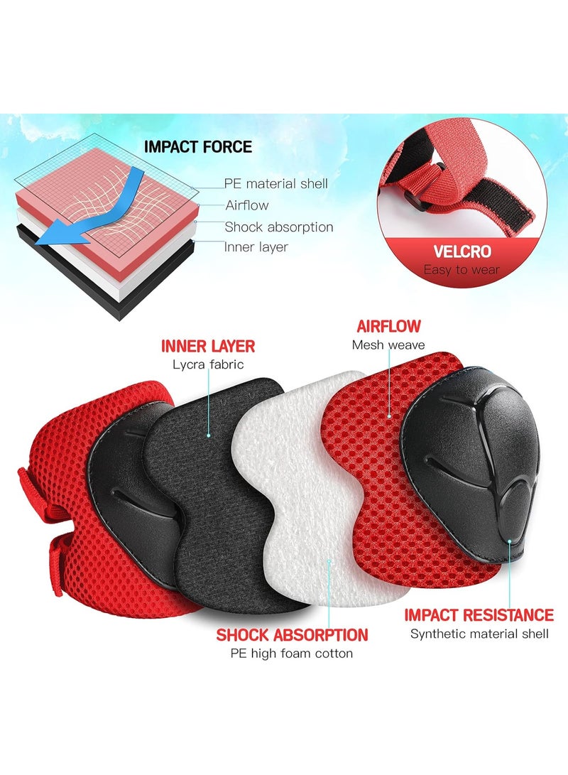 Kids Protective Gear Set, 3 in 1 Knee Pads Elbow Pads and Wrist Guards for Kids Ages 3-14, Toddler Safety Pads for Skating, Cycling, Bike, Rollerblading, and Scooter - Image 3