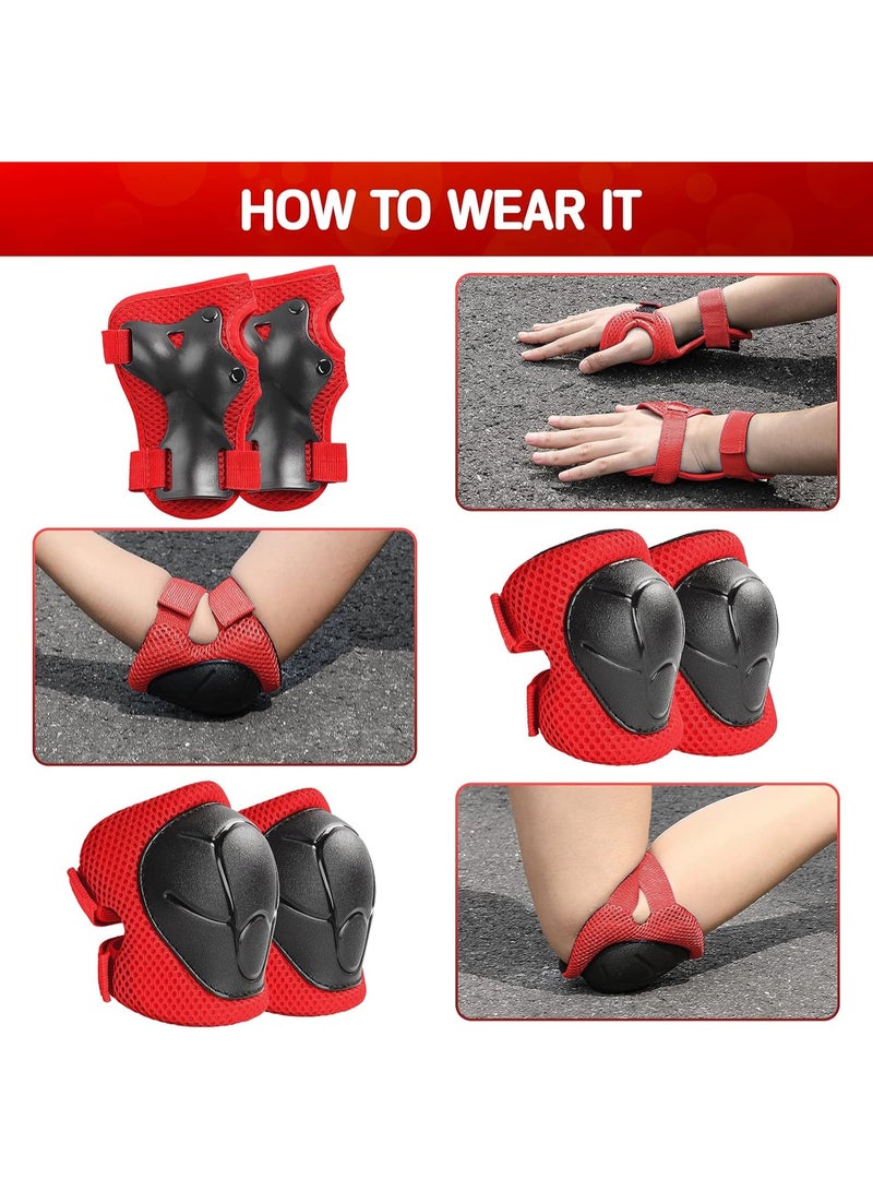 Kids Protective Gear Set, 3 in 1 Knee Pads Elbow Pads and Wrist Guards for Kids Ages 3-14, Toddler Safety Pads for Skating, Cycling, Bike, Rollerblading, and Scooter - Image 4