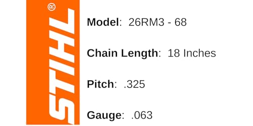 STIHL سلسلة منشار ستيل 2 حزمة 26RM3 68 رابط قيادة سريع ميكرو 18" .325 خطوة .063 قياس لـ MS 250 - Image 2