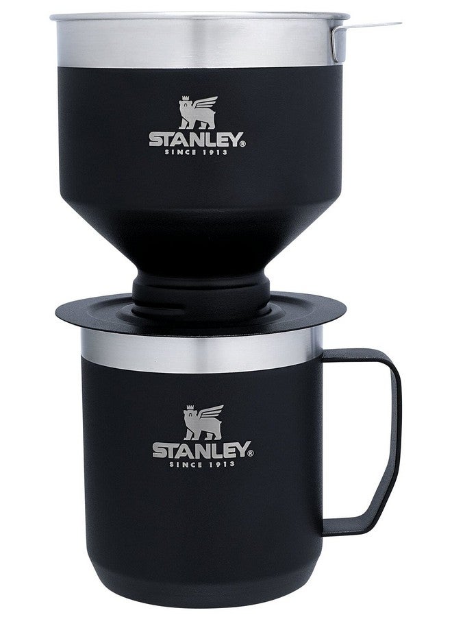 Stanley مجموعة ستانلي بيرفكت برو للتخمير بالتنقيط مع كوب المعسكر - فلتر قابل لإعادة الاستخدام - خالي من BPA - صانع قهوة من الفولاذ المقاوم للصدأ سهل التنظيف - أسود غير لامع - Image 1