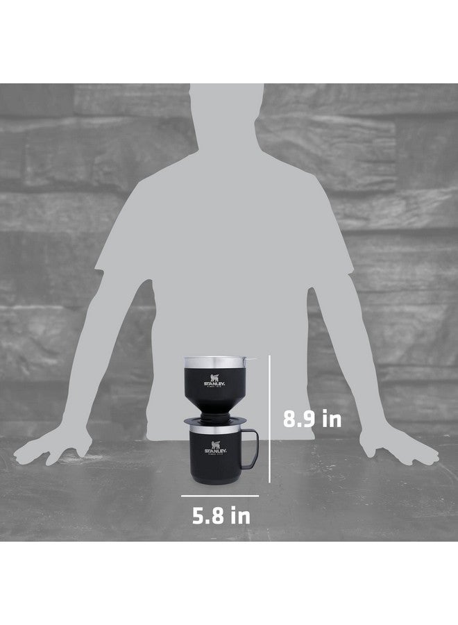 Stanley مجموعة ستانلي بيرفكت برو للتخمير بالتنقيط مع كوب المعسكر - فلتر قابل لإعادة الاستخدام - خالي من BPA - صانع قهوة من الفولاذ المقاوم للصدأ سهل التنظيف - أسود غير لامع - Image 3
