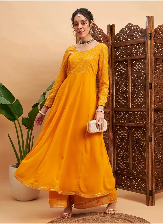 SASSAFRAS Embellished Anarkali Maxi Kurta by Styli