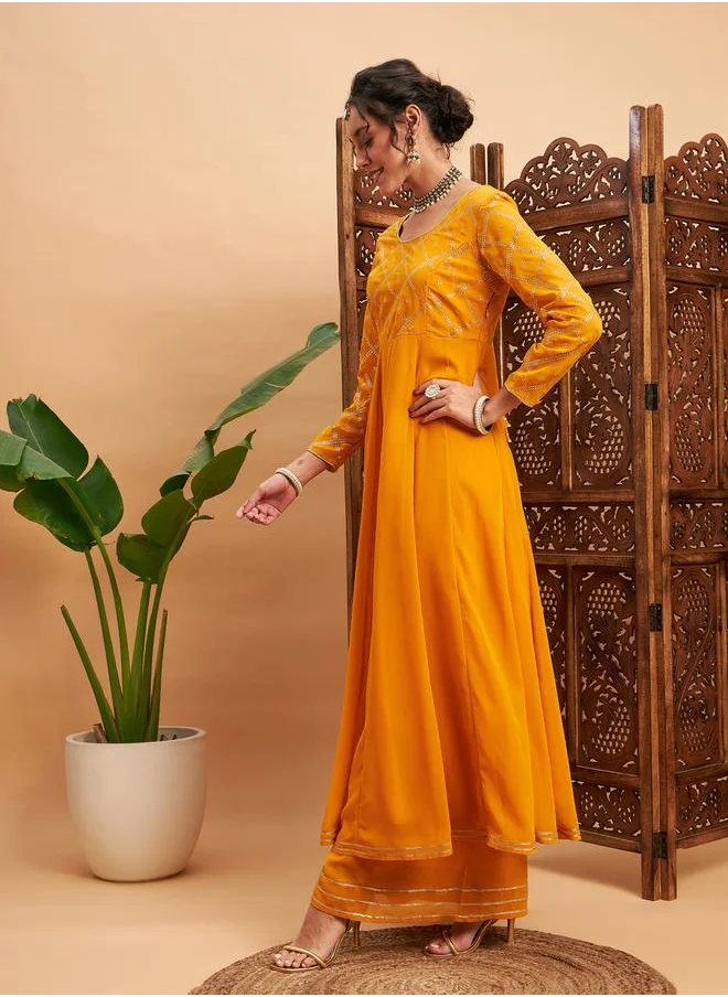 SASSAFRAS Embellished Anarkali Maxi Kurta by Styli