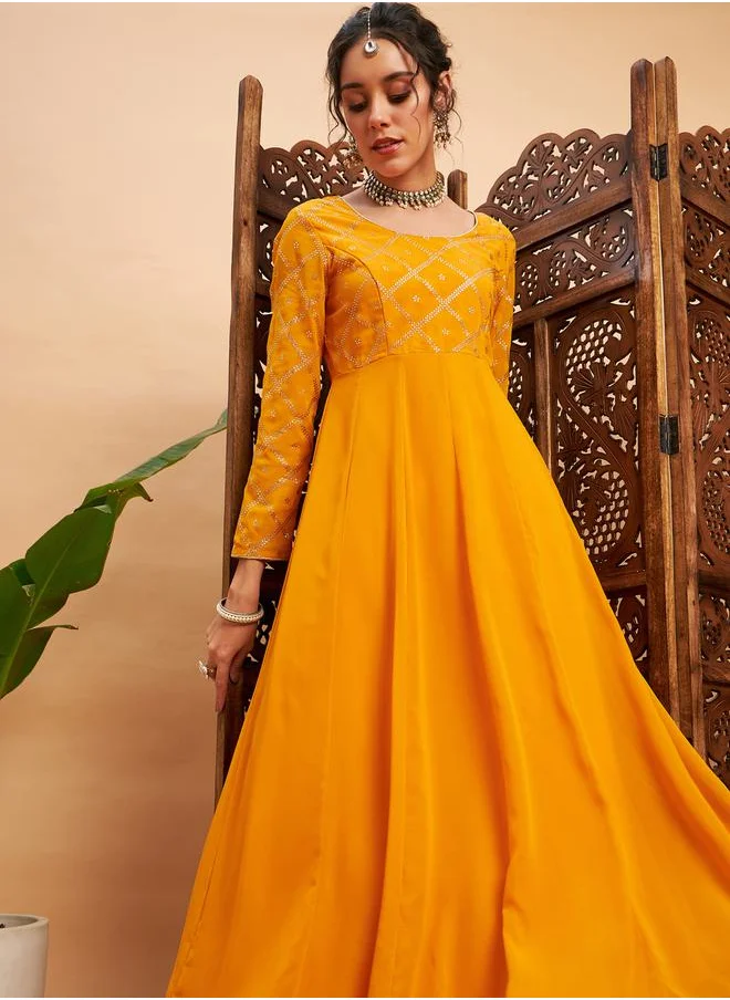 SASSAFRAS Embellished Anarkali Maxi Kurta by Styli