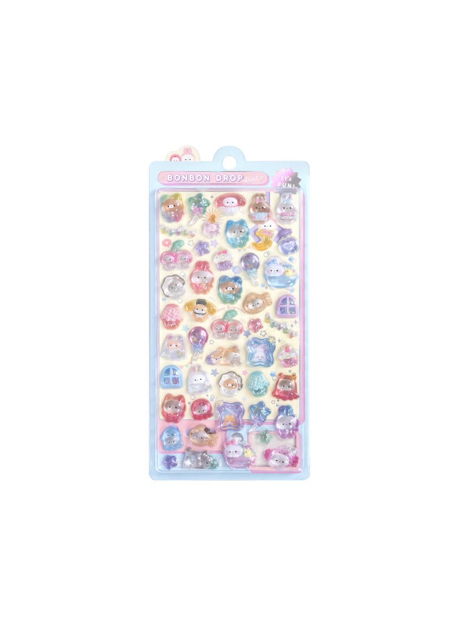 Flash Hot Shimmer Stickers 3d Relief Stickers Solid Children's Cartoon Animal Crystal Phone Case Decorations - Image 1