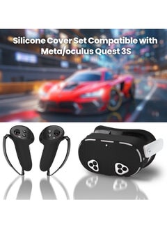 XICEN Silicone Protective  Cover Set for Meta Quest 3S Accessories, VR Protector Face Cover, Controller Grips, Front Shell Headset Cover and Lens, Protective Cover for Meta/Oculus Quest 3S Accessories  - Image 2