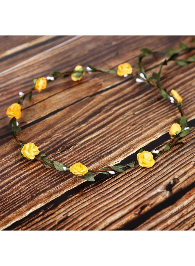 WOVOWOVO 10 Packs Flower Crown for Women, Bohemian Floral Girl Headpieces, Flower Headbands Hair Accessories for Fairy Birthday Party Decorations - Image 3