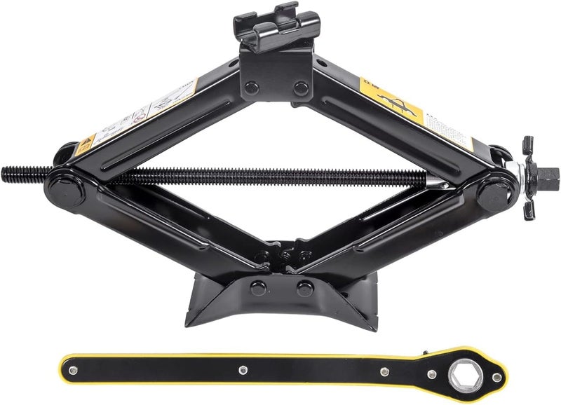 Alark جاك رفع مقص ثقيل من ألارك بقدرة 1 طن للسيارات - جاك هيدروليكي محمول للمرآب وحالات الطوارئ على الطريق مع مقبض التوفير القوي - Image 2