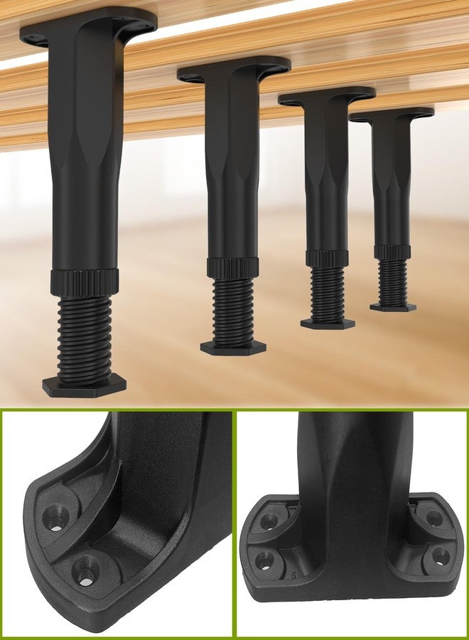 Yuleimy 6PCS Adjustable Height Bed Support Legs (5.1"-8.3"),Bed Frame Legs for King Queen Bed Slats,Bed Slat Support Bed Frame Center Support, Furniture Leg Replacement Kit,Bed Frame Support Legs with Screws - Image 4