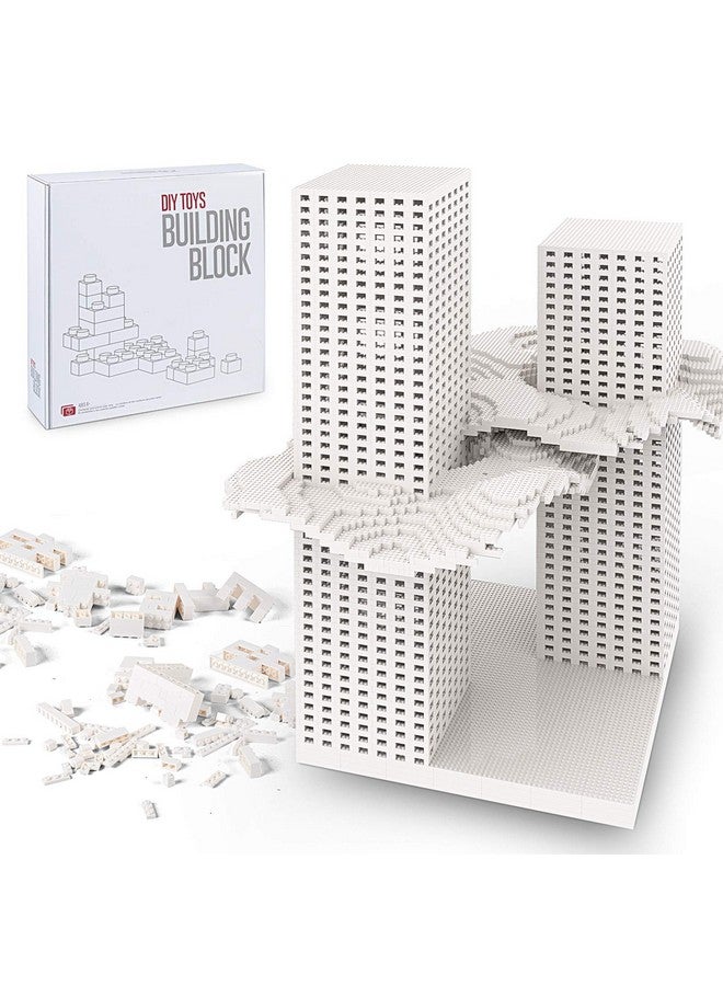 Lekebaby Building Bricks 1500 PCS Basic Building Blocks, Compatible with All Major Brands (White) - Image 1