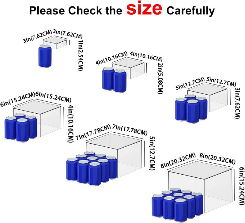 TPGP OKBHTS 6 Clear Acrylic Display Boxes Set - Food Stands & Buffet Risers with Hollow Bottoms - Image 3