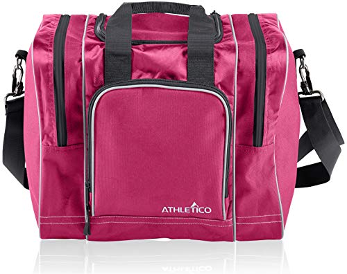 Athletico Bowling Bag for Single Ball - Single Ball Tote Bag With Padded Ball Holder - Fits a Single Pair of Bowling Shoes Up to Mens Size 14 (Pink) - Image 1