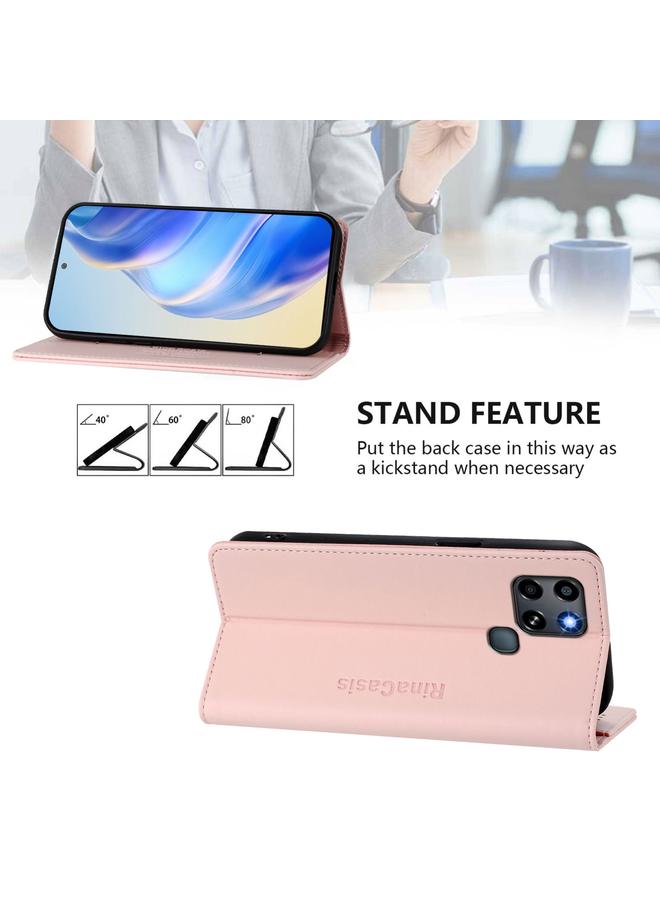 S-TOP Case For Infinix Smart 6 / 6 Plus / 6 HD RC01 Dual-Folded Magnetic Suction RFID Leather Phone Case - Image 4