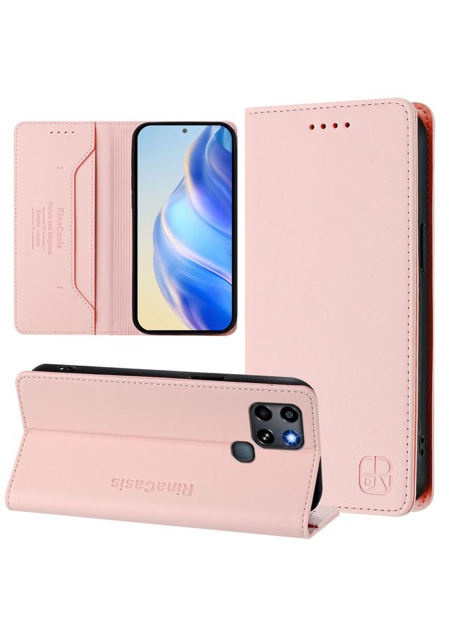 S-TOP Case For Infinix Smart 6 / 6 Plus / 6 HD RC01 Dual-Folded Magnetic Suction RFID Leather Phone Case - Image 1