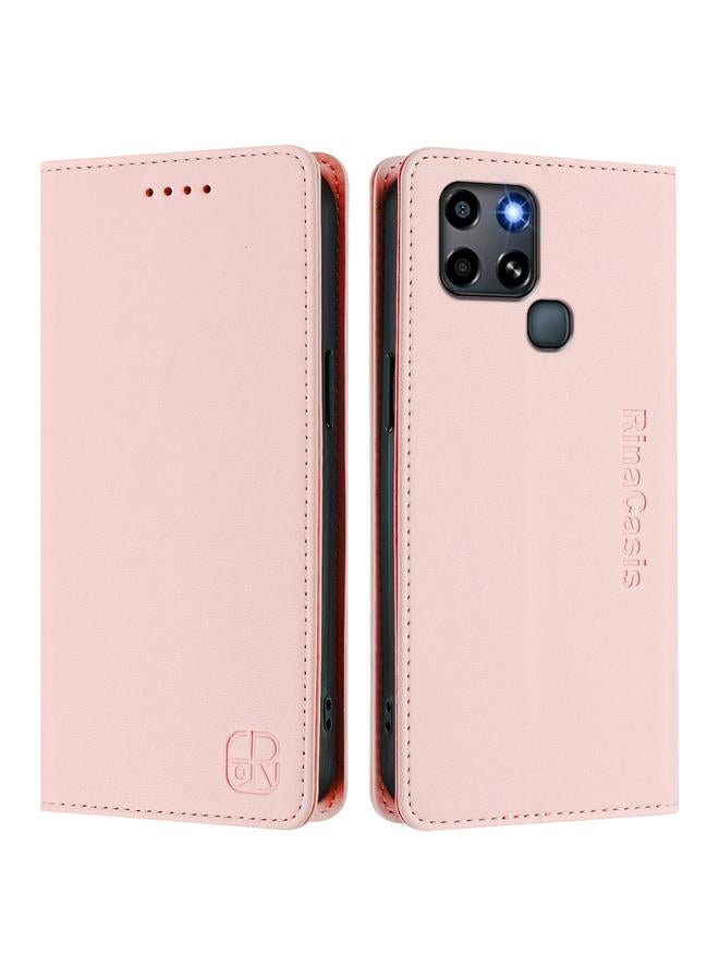 S-TOP Case For Infinix Smart 6 / 6 Plus / 6 HD RC01 Dual-Folded Magnetic Suction RFID Leather Phone Case - Image 2