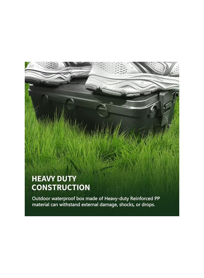 PROMASS Large Outdoor Electrical Box Waterproof, IP54 Weatherproof Extension Cord Cover with 7 Cable Entry Seals, Protects Power Strip, Timer, and Outlet Plug for Holiday Lights (12.6 x 8.3 x 5.2 inch, Black) - Image 3