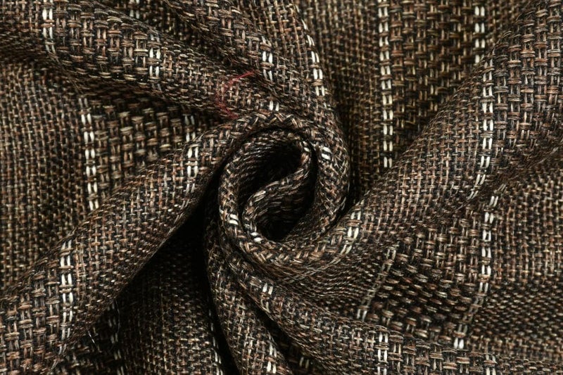 THE CONVERSION The Conversion Premium Jute Natural Feel Fabric Stripes Design Coffee Color use for Making of Sofa Cover Upholstery Curtain Cushion Cover Bag Wall Hanging Length 1 Meter 39 x Width 54  - Image 1