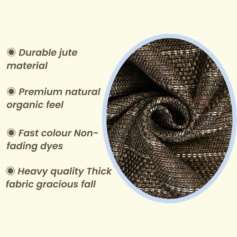 THE CONVERSION The Conversion Premium Jute Natural Feel Fabric Stripes Design Coffee Color use for Making of Sofa Cover Upholstery Curtain Cushion Cover Bag Wall Hanging Length 1 Meter 39 x Width 54  - Image 5