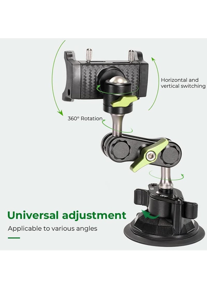 TIGER Universal Ball Head Arm for Phone – 360° Rotatable & Retractable Car Mount, Ballhead Magic Arm Suction Cup Holder, Car Basic Sucker Arm, GPS Holder for Car Windshield, Dashboard & Window - Image 3
