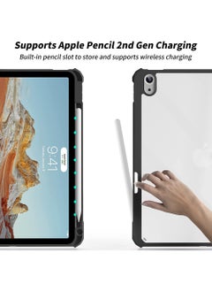 Rock Pow Case For iPad Air 11 inch M3/M2 2025/2024,iPad Air 5th 10.9 inch 2022/Air 4th 10.9 inch 2020 Generation Clear Back with Pencil Holder Auto Wake/Sleep Cover for air 4th/air 5th 10.9inch,air 6th/air 7th 11inch 2025/2024  - Image 5