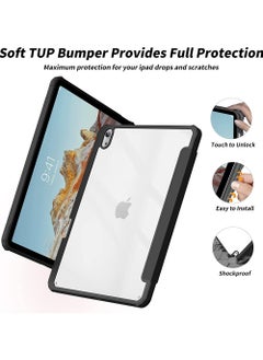 Rock Pow Case For iPad Air 11 inch M3/M2 2025/2024,iPad Air 5th 10.9 inch 2022/Air 4th 10.9 inch 2020 Generation Clear Back with Pencil Holder Auto Wake/Sleep Cover for air 4th/air 5th 10.9inch,air 6th/air 7th 11inch 2025/2024  - Image 3