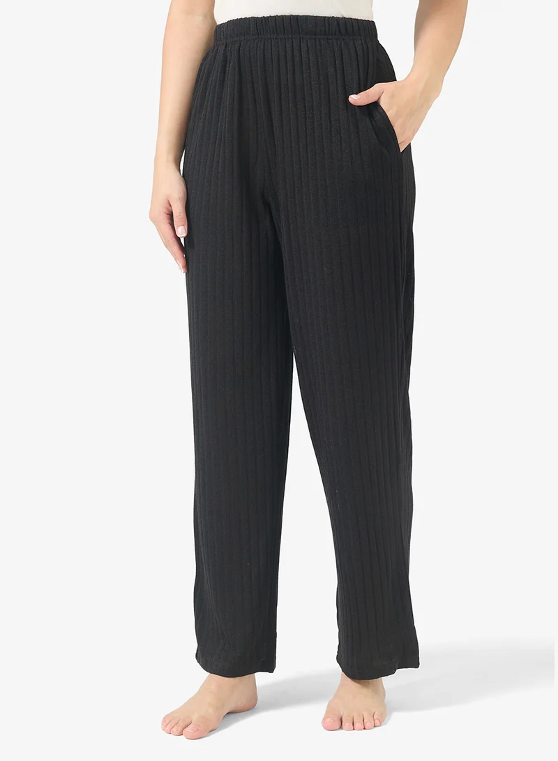 Ginger Textured Button Down Shirt & Pyjama Set