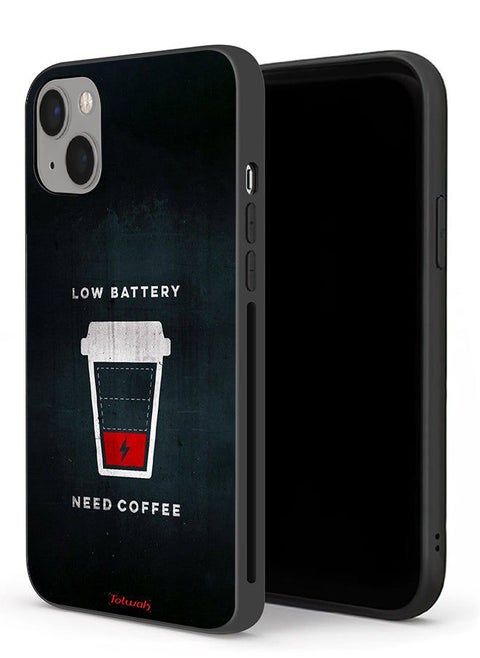 Apple iPhone 13 mini Protective Case Low Battery Need Coffee