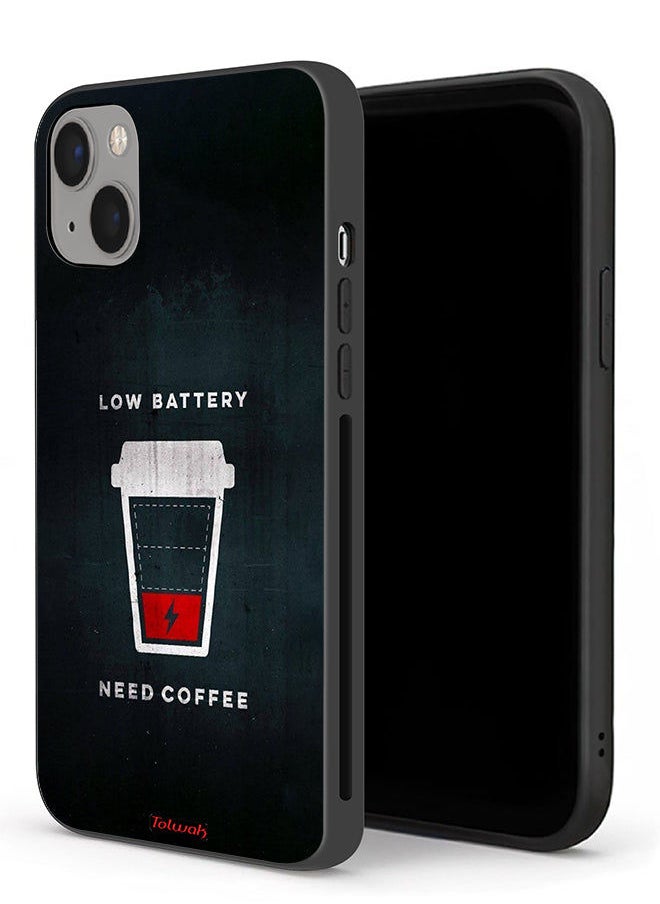 Apple iPhone 13 mini Protective Case Low Battery Need Coffee