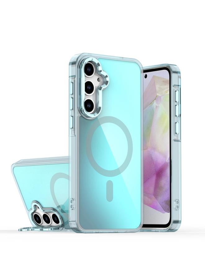S-TOP Case For Samsung Galaxy A55 5G Plating Gradient Discolor MagSafe Phone Case with Holder - Image 1