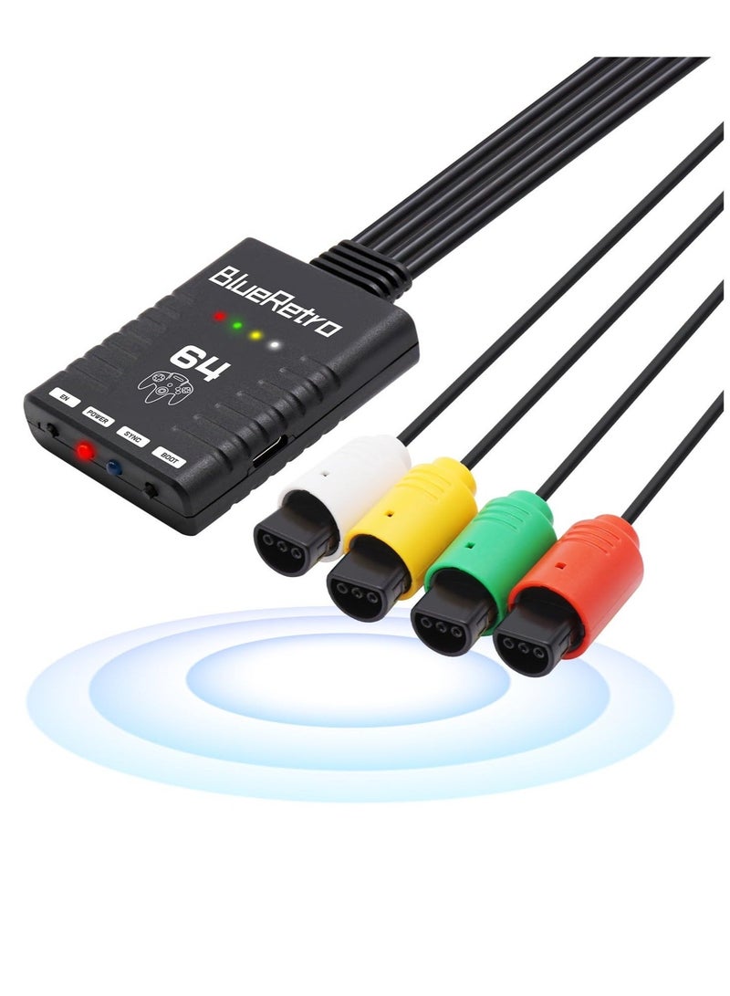 Captaintech Wireless Controller Adapter, Bluetooth Controller Adapter for N64 Console, Multiplayer Bluetooth Controller Adapter, Compatible with PS3/PS4/PS5, Xbox One S, Series X/S, Switch Pro - Image 1