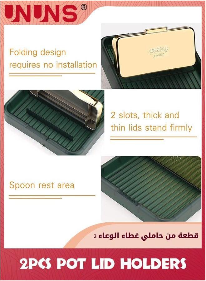 يو إن يو إن أس 2 Pack Spoon Rest With Lid Holder,Spatula Ladle Pot Utensil For Countertop,Kitchen Gadgets Accessories Cooking - Image 5