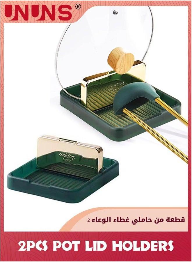 يو إن يو إن أس 2 Pack Spoon Rest With Lid Holder,Spatula Ladle Pot Utensil For Countertop,Kitchen Gadgets Accessories Cooking - Image 1