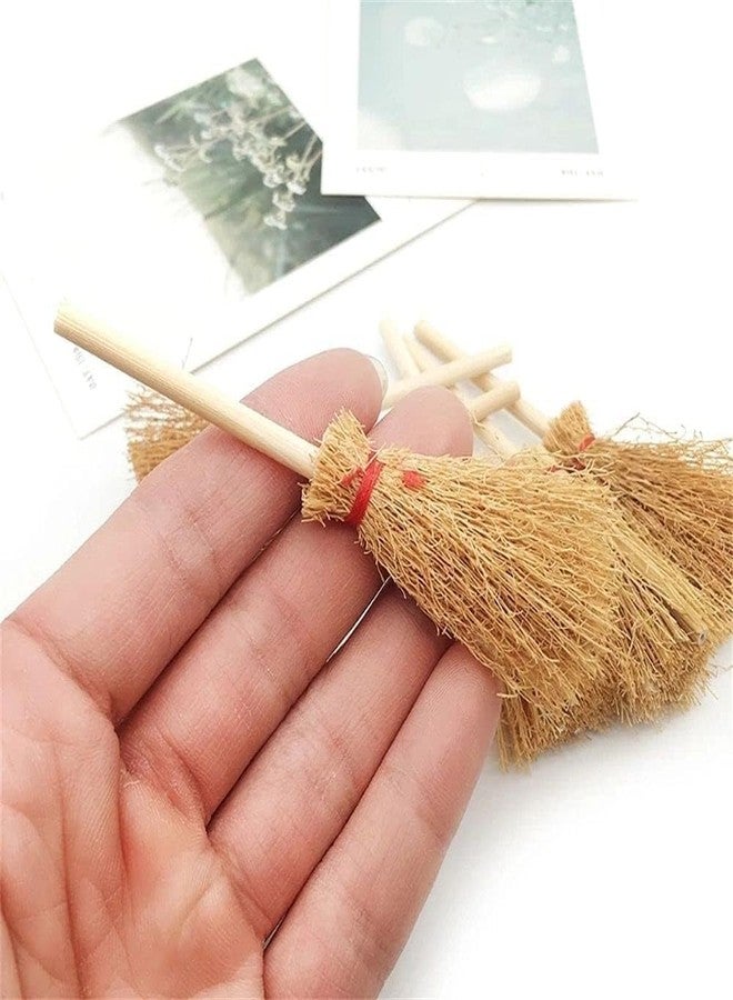WaigN 10Pcs Mini Brooms, Witch Straw Brooms, Doll House Dollhouse Accessories Props Miniature Artificial, Mini Furniture Halloween Decoration Accessory for Costume Cosplay Party, Dollhouse Décor - Image 3