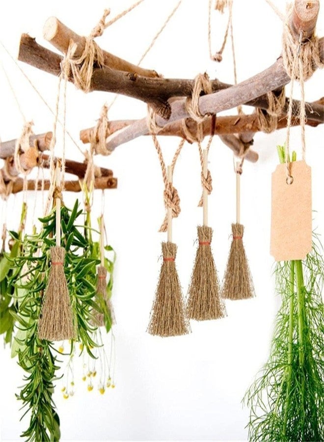WaigN 10Pcs Mini Brooms, Witch Straw Brooms, Doll House Dollhouse Accessories Props Miniature Artificial, Mini Furniture Halloween Decoration Accessory for Costume Cosplay Party, Dollhouse Décor - Image 4