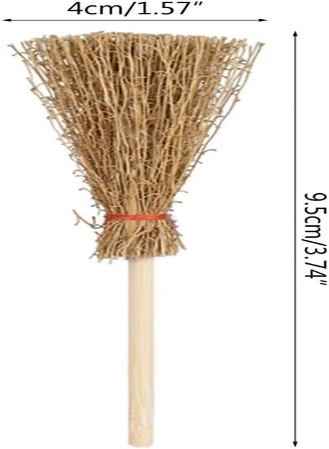 WaigN 10Pcs Mini Brooms, Witch Straw Brooms, Doll House Dollhouse Accessories Props Miniature Artificial, Mini Furniture Halloween Decoration Accessory for Costume Cosplay Party, Dollhouse Décor - Image 2