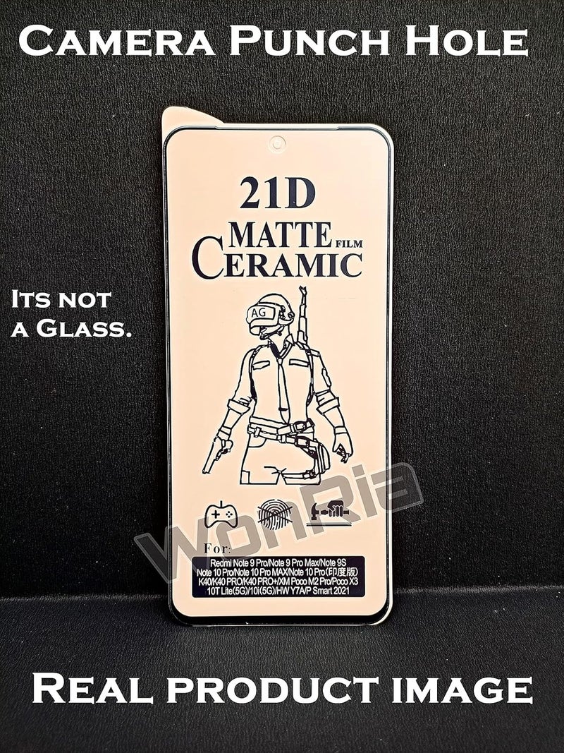 WonRia حماية شاشة مات لجهاز Poco X3 Pro/Poco X3/Poco F3(5G) هاتف ذكي سيراميك مرن بالكامل مضاد للبصمات/الخدوش/الوهج/الزيت مع غطاء حماية من الحافة إلى الحافة - Image 2