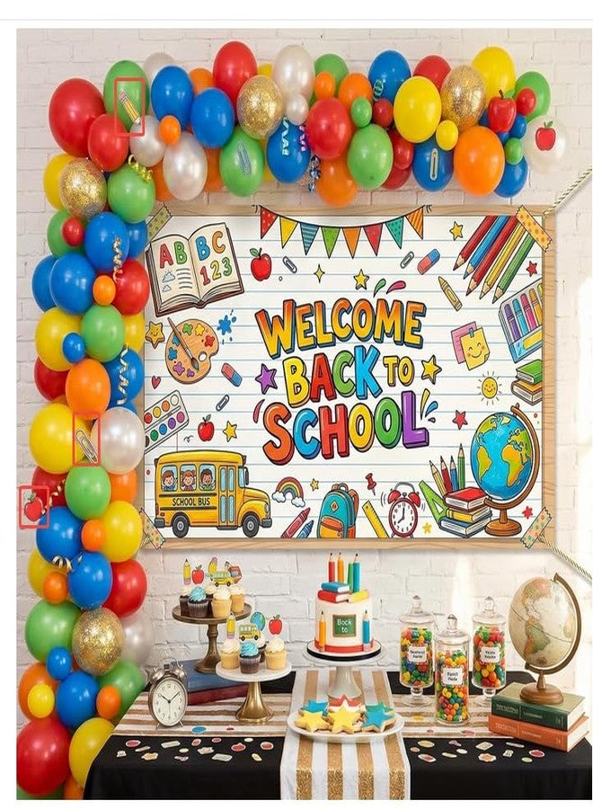 Mocsicka Back to School Backdrop Banner Decorations for School 6x3.6ft - Image 2