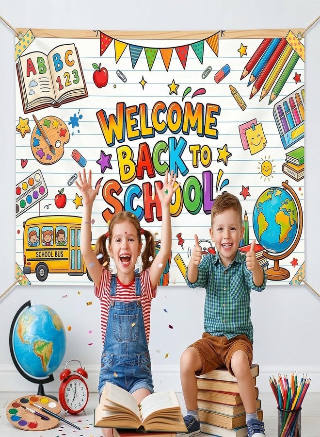 Mocsicka Back to School Backdrop Banner Decorations for School 6x3.6ft - Image 3