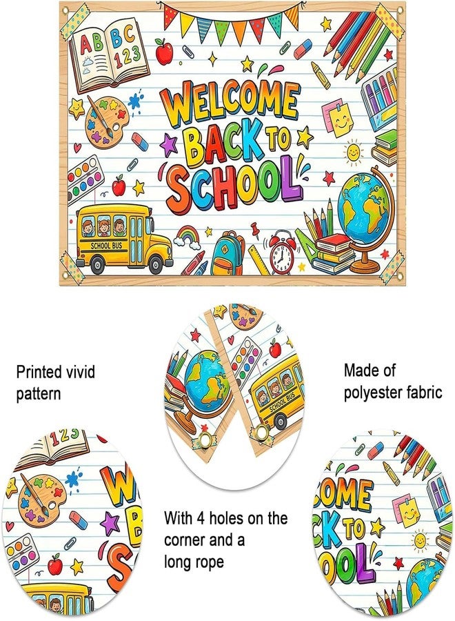 Mocsicka Back to School Backdrop Banner Decorations for School 6x3.6ft - Image 4