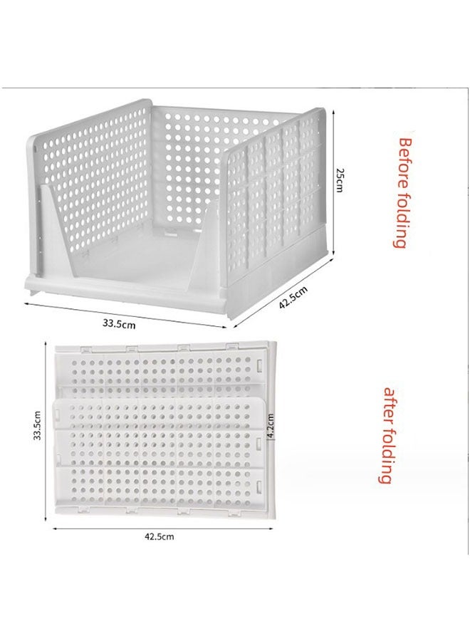 Stackable Plastic Storage Basket-Foldable Closet Organizers Storage Bins  Shelf Storage Container for Wardrobe Cupboard Kitchen Bathroom Office - Image 4